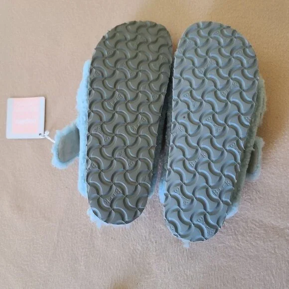 Birkenstock Papillio Arizona Big Buckle Shearling Sandal Blue US 6 EU 37 NWOB - Picture 3 of 8